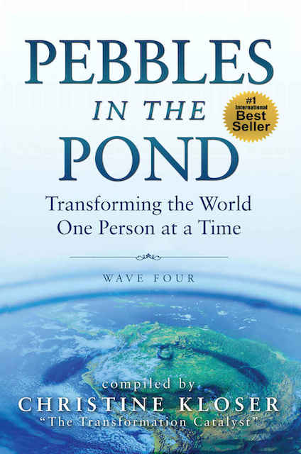 The front cover of "Pebbles in the Pond", compiled by Christine Kloser